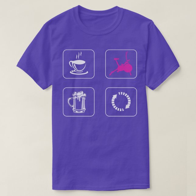 Spinning in Spin Class in Gym for Coffee Spin Wine T-Shirt (Design Front)