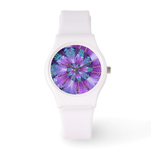 Spinning Magenta and Turquoise Watch Face (Front)