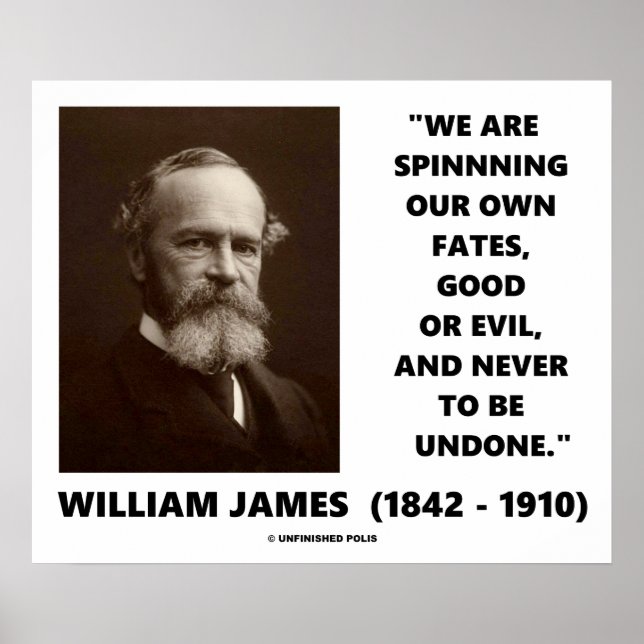Spinning Our Own Fates Good Or Evil James Quote Poster (Front)