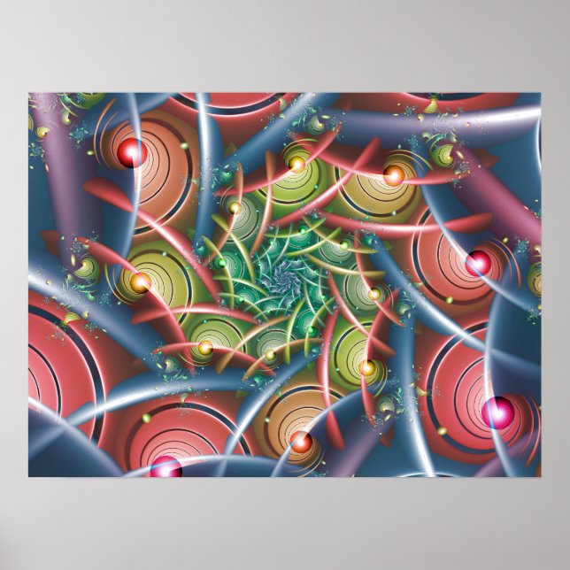 Spinning Pastel Pattern Poster (Front)