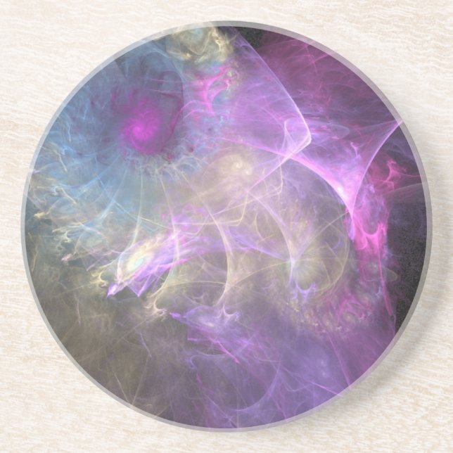 Spinning Pastel Swirls Drink Coaster (Front)