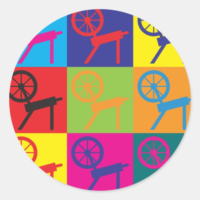 Spinning Pop Art Classic Round Sticker (Front)