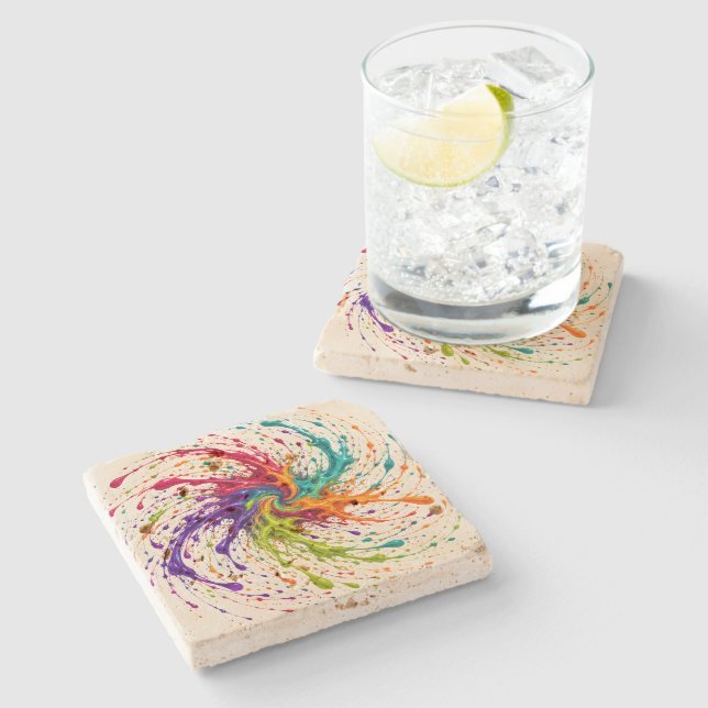 Spinning Prism Stone Coaster (Side)