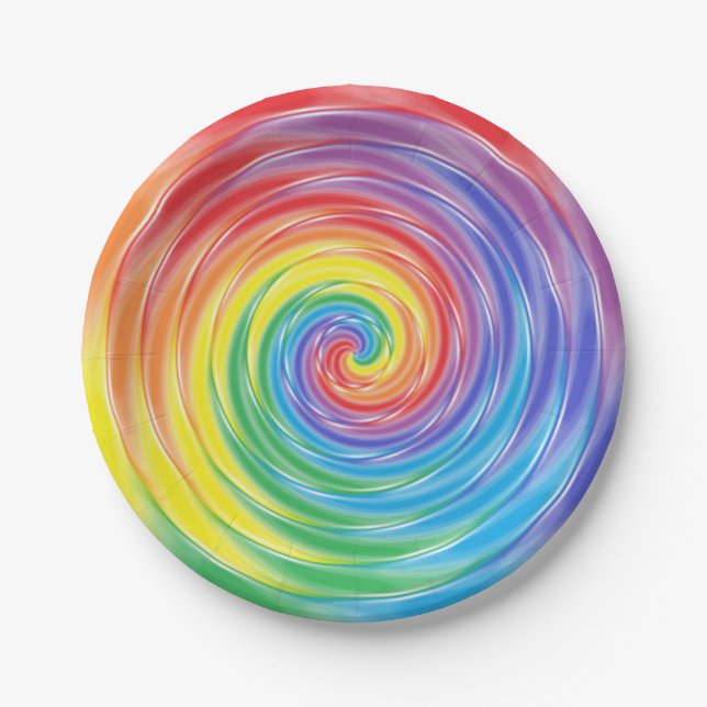 Spinning Rainbow Paper Plates (Front)