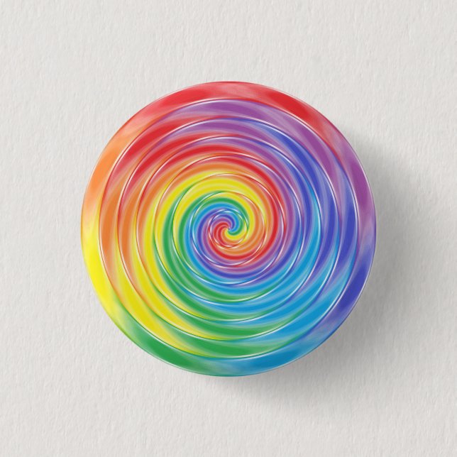 Spinning Rainbow Pinback Button (Front)