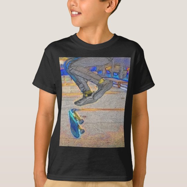 Spinning the Deck - Skateboarding Trick T-Shirt (Front)
