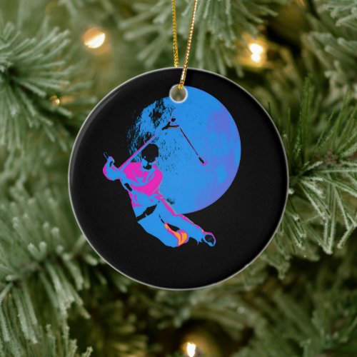 Spinning the Moon _ Scooter Rider Ceramic Ornament