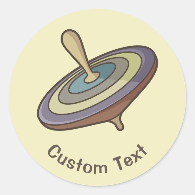 Spinning Top Classic Round Sticker (Front)