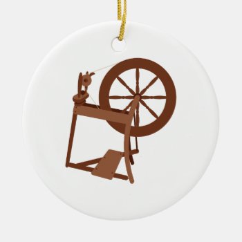 Spinning Wheel Ceramic Ornament by HopscotchDesigns at Zazzle