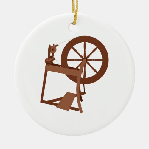 Spinning Wheel Ceramic Ornament