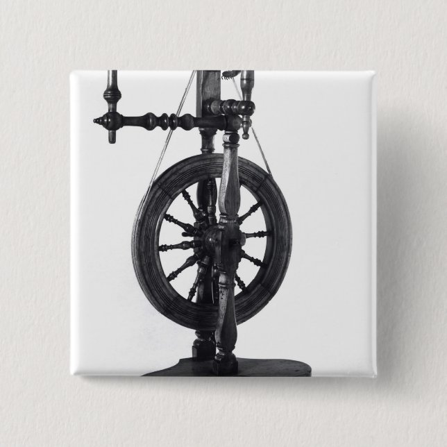 Spinning wheel pinback button (Front)