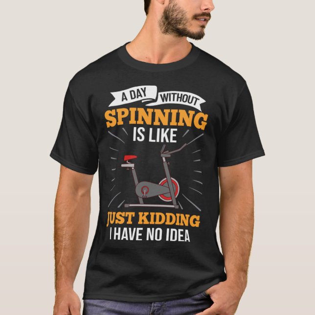 Spinning Wheel Workout Bike Fitness Exercise  2 T-Shirt (Front)