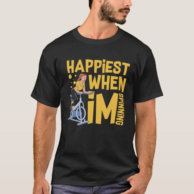Spinning Wheel Workout Bike Fitness Exercise  6 T-Shirt (Front)