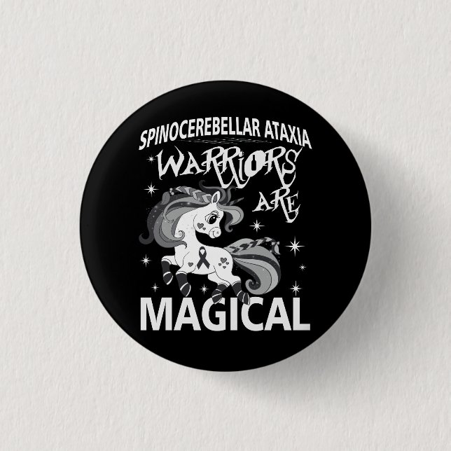 Spinocerebellar Ataxia Warrior Awareness Ribbon SC Button (Front)