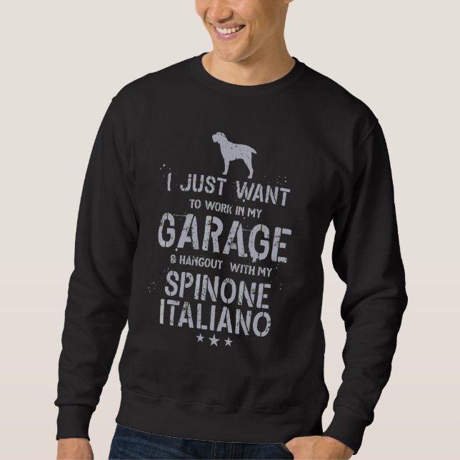 Spinone Italiano Dad Garage Men Hang Sweatshirt (Front)