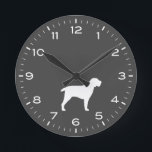 Spinone Italiano Dog Breed Silhouette Round Clock<br><div class="desc">A cool Spinone Italiano silhouette wall clock for home or office. Makes an original gift. Check out Jenn’s Doodle World for even more cute animals decorative clocks and home decor.</div>