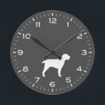 Spinone Italiano Dog Breed Silhouette Round Clock<br><div class="desc">A cool Spinone Italiano silhouette wall clock for home or office. Makes an original gift. Check out Jenn’s Doodle World for even more cute animals decorative clocks and home decor.</div>