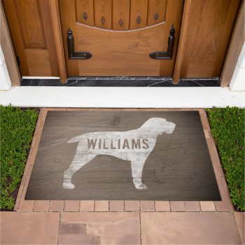 Spinone Italiano Dog Silhouette Personalized Doormat by jennsdoodleworld at Zazzle