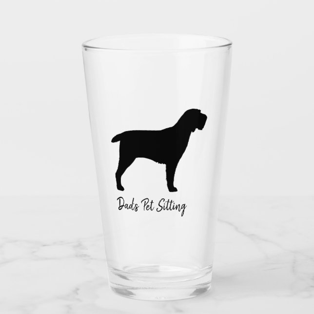 Spinone Italiano Dog Silhouette Personalized Glass (Front)