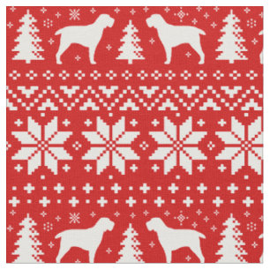 Spinone Italiano Dog Silhouettes Christmas Holiday Fabric