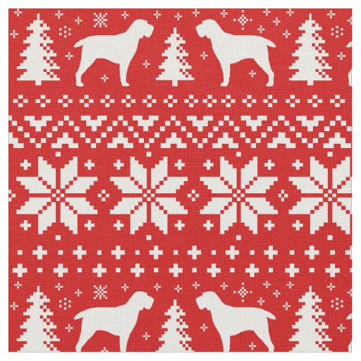 Spinone Italiano Dog Silhouettes Christmas Holiday Fabric
