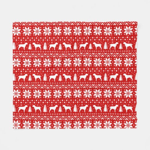 Spinone Italiano Dog Silhouettes Christmas Holiday Fleece Blanket