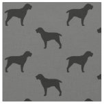 Spinone Italiano Dog Silhouettes Grey and Black Fabric