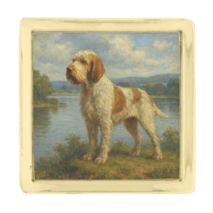 Spinone Italiano Gold Finish Lapel Pin