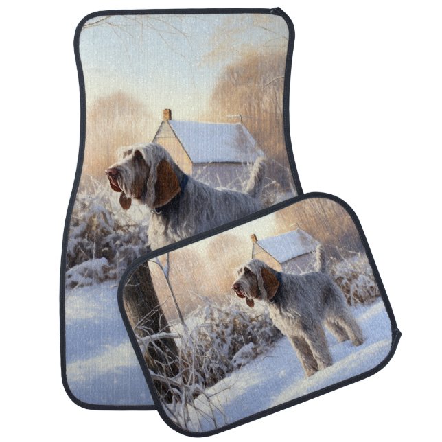 Spinone Italiano Let It Snow Christmas Car Floor Mat (Set)