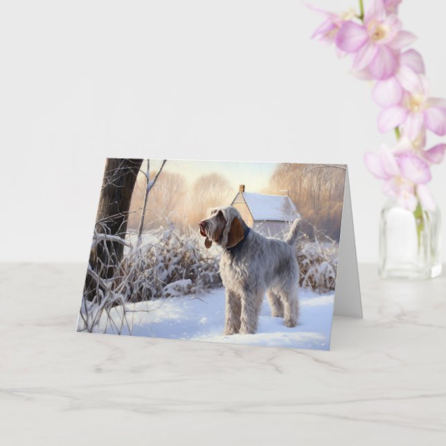 Spinone Italiano Let It Snow Christmas Card (Orchid)