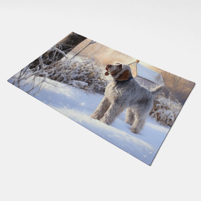 Spinone Italiano Let It Snow Christmas Doormat (Angled)