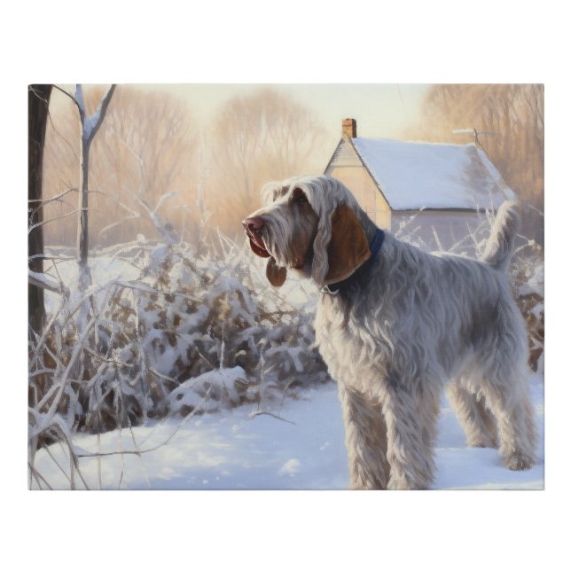 Spinone Italiano Let It Snow Christmas Faux Canvas Print (Front)