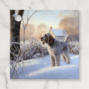 Spinone Italiano Let It Snow Christmas Favor Tags