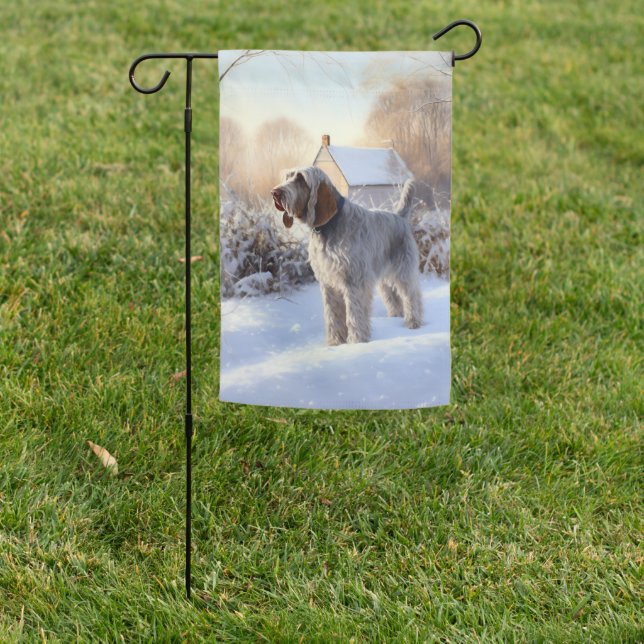 Spinone Italiano Let It Snow Christmas Garden Flag (In SItu)