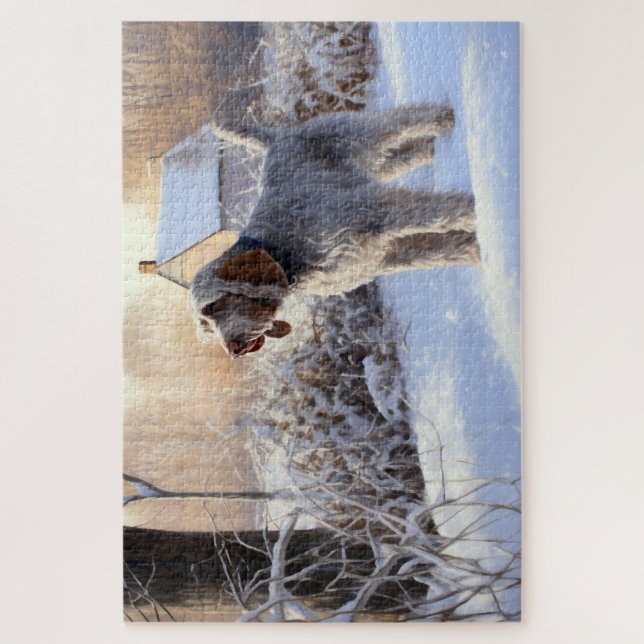 Spinone Italiano Let It Snow Christmas Jigsaw Puzzle (Vertical)