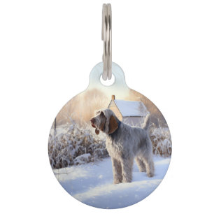 Spinone Italiano Let It Snow Christmas Pet ID Tag