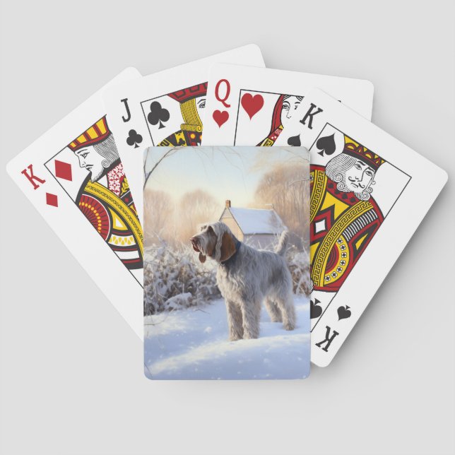 Spinone Italiano Let It Snow Christmas Poker Cards (Back)
