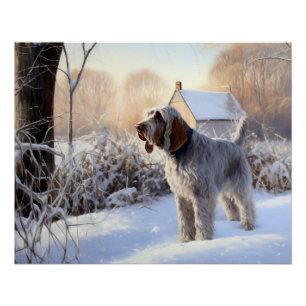 Spinone Italiano Let It Snow Christmas Poster