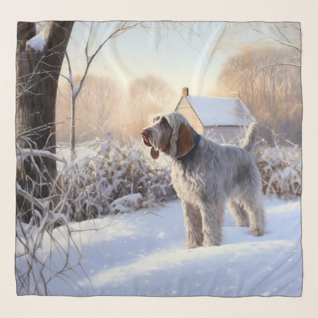 Spinone Italiano Let It Snow Christmas Scarf (Front)