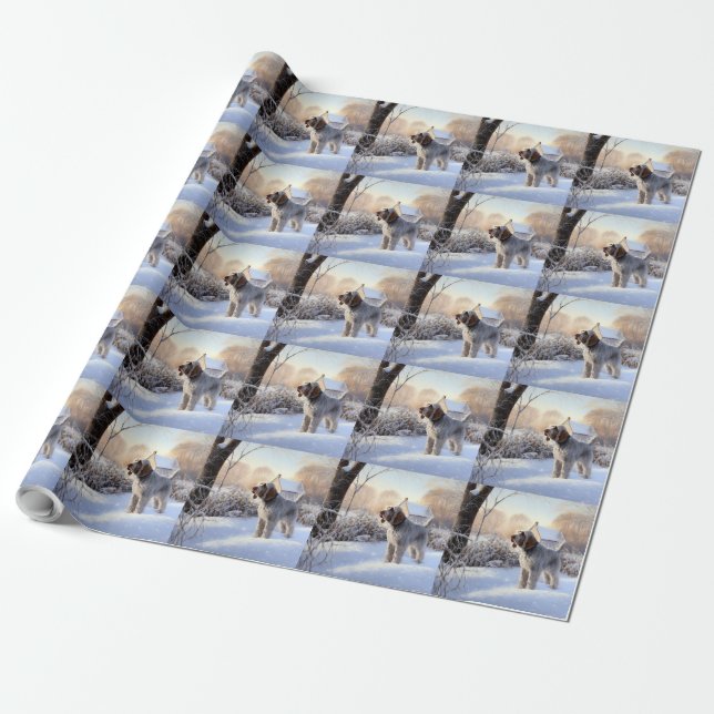 Spinone Italiano Let It Snow Christmas Wrapping Paper (Unrolled)