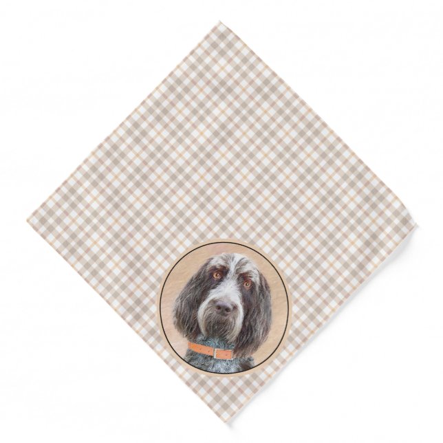 Spinone Italiano Painting Brown Roan Cute Dog Art Bandana (Front)