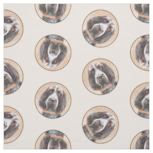 Spinone Italiano Painting Brown Roan Cute Dog Art Fabric