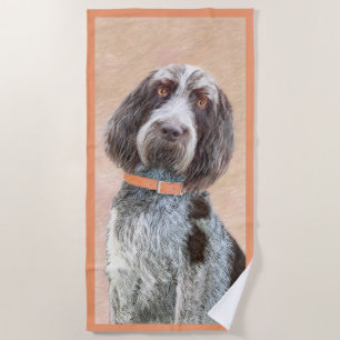 Spinone Italiano Painting - Cute Original Dog Art Beach Towel