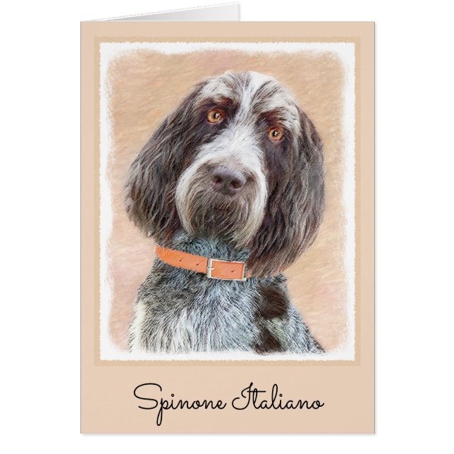 Spinone Italiano Painting - Cute Original Dog Art Cards (Front)