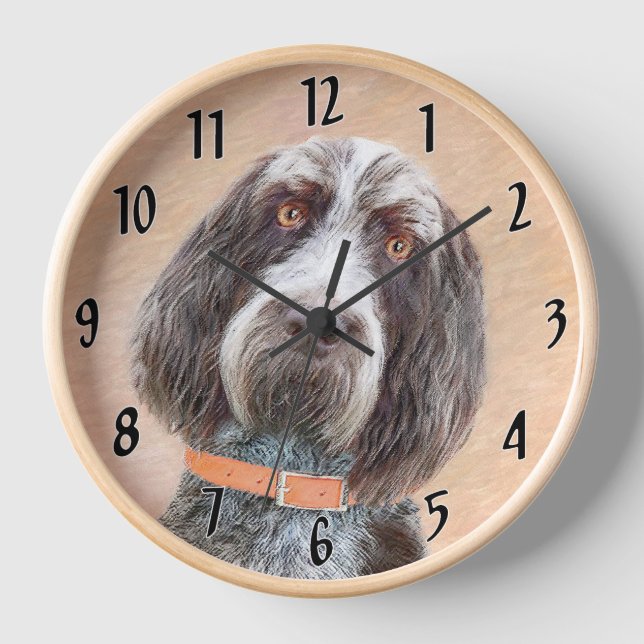 Spinone Italiano Painting - Cute Original Dog Art Clock (Front)