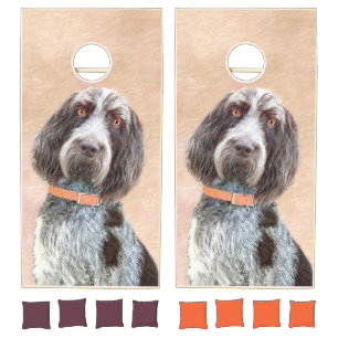Spinone Italiano Painting - Cute Original Dog Art Cornhole Set