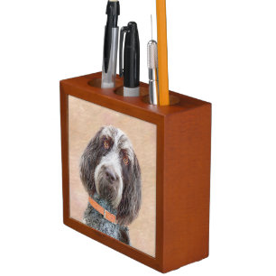 Spinone Italiano Painting - Cute Original Dog Art Desk Organizer