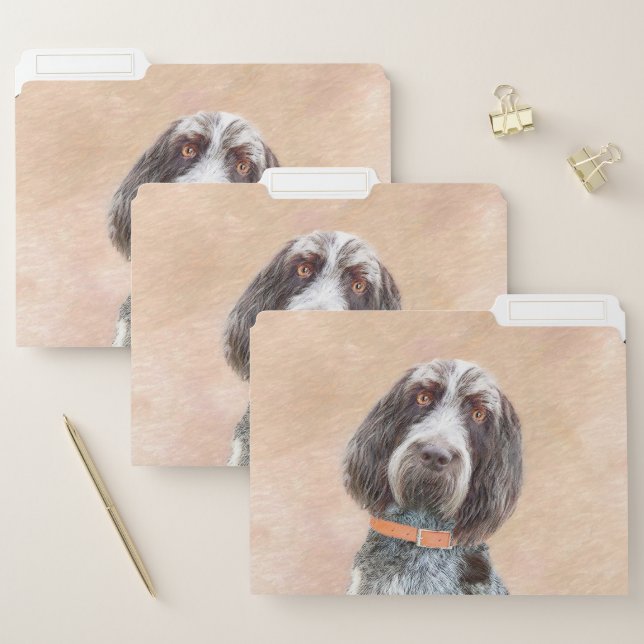 Spinone Italiano Painting - Cute Original Dog Art File Folder (Set)