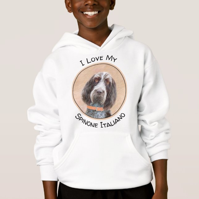 Spinone Italiano Painting - Cute Original Dog Art Hoodie (Front)