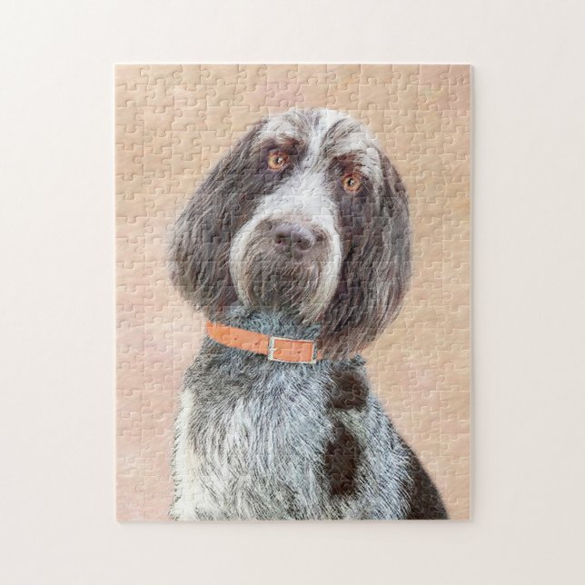 Spinone Italiano Painting - Cute Original Dog Art Jigsaw Puzzle (Vertical)
